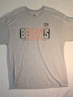 NFL Gray Bengals Graphic Tee with Orange and Black Accents